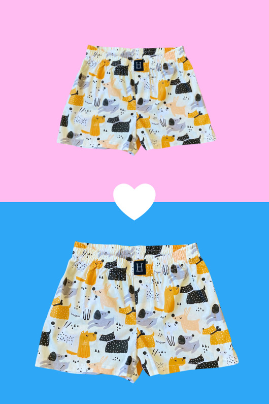 Spodenki do spania dla PARY  bokserki PIESKI HisOutfit