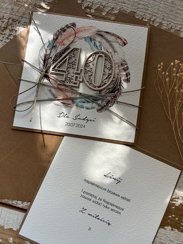 kartki scrapbooking Kartka na 40 urodziny z personalizacją