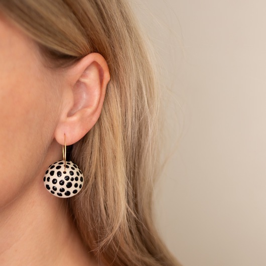 kolczyki ceramiczne Kolczyki ceramiczne purchawki black dots