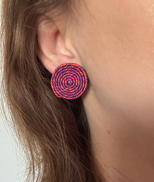 kolczyki soutache Kolczyki spiralne handmade 