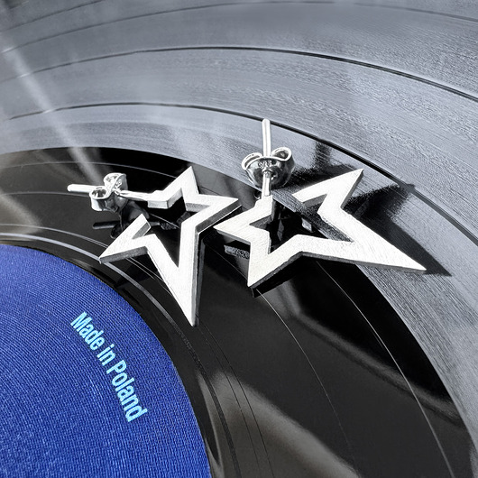 kolczyki srebrne Srebrne kolczyki wkrętki Gwiazdki Rockstar light, wersja mniejsza