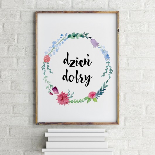 Plakat DZIEŃ DOBRY akwarela #2 beleco