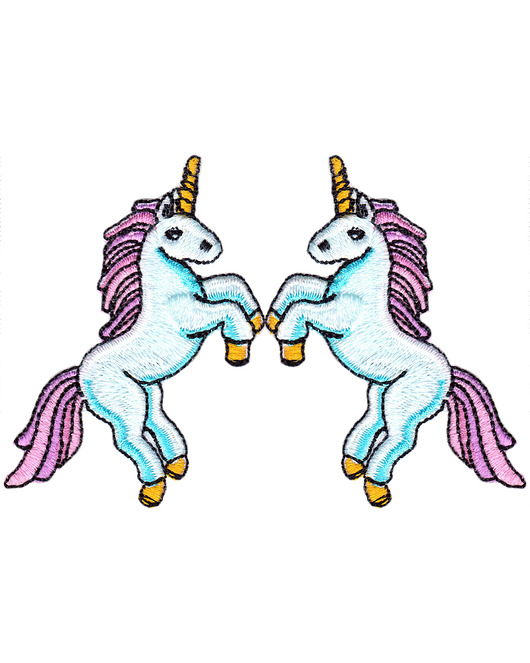 naszywki na ubrania Naszywka naprasowanka ZESTAW JEDNOROŻCE termo haft dzieci 5,7x7,7cm