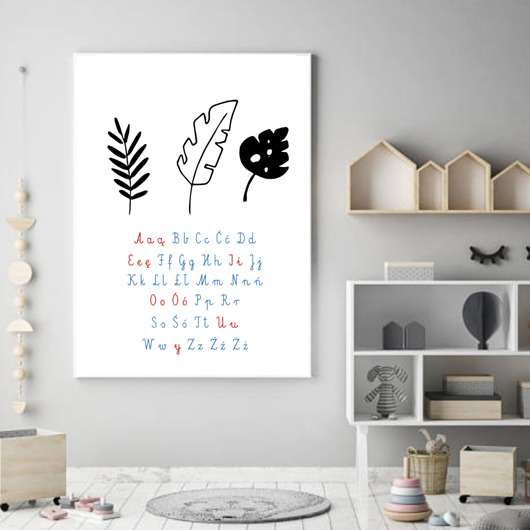 obrazy i plakaty do pokoju dziecięcego alfabet Montessori  plakat dla dzieci
