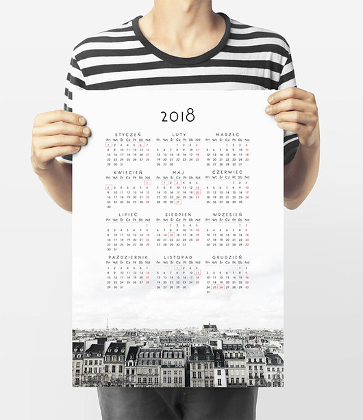 Plakat Kalendarz 2018 30x40 Bury Lis