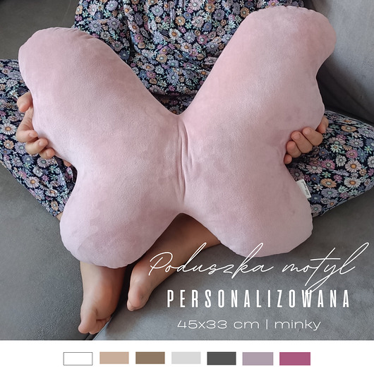 poduszki do pokoju dziecka Poduszka ozdobna - motyl  kolory  haft