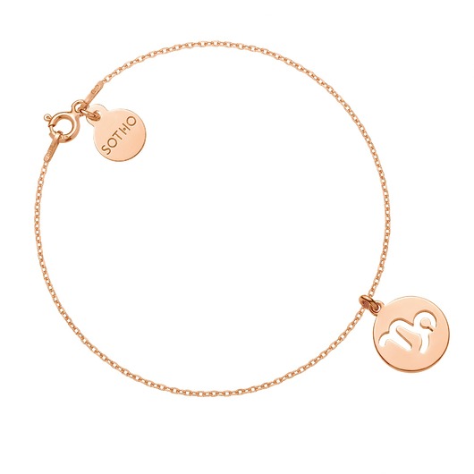 srebrne naszyjniki Bransoletka z zodiakiem Koziorożca z różowego złota