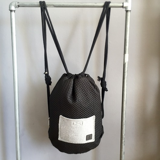 Dwustronny plecak SACK IT! BLACK AND GREY SACK IT