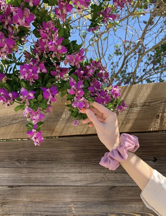 gumki do włosów Gumka do włosów scrunchie Pink Dot - 12 cm średnicy