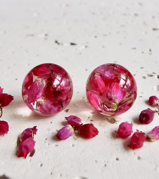 Kolczyki sztyfty z wrzoścem Grol Jewellery