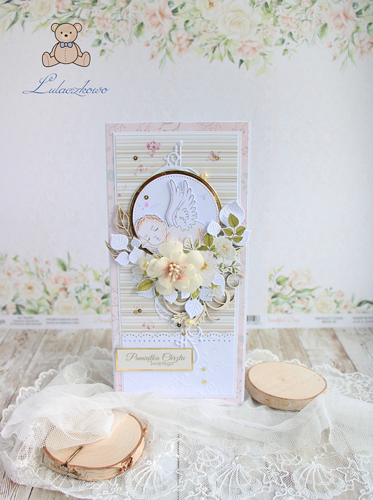 kartki, zaproszenia na chrzest Kartka na chrzest "Baby Angel Girl 1" GOTOWA