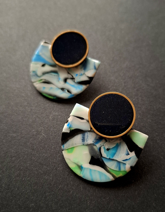 kolczyki z masy plastycznej Kolczyki nad oceanem no9