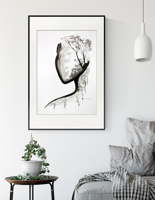 grafika 50 x 70 cm wykonana ręcznie, abstrakcja Krystyna Siwek Art