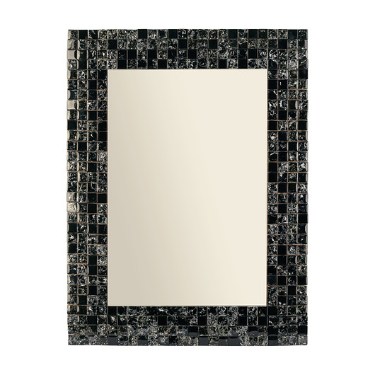 lustra stojące i wiszące Czarne lustro prostokątne, mozaika połysk, efekt potłuczonego szkła, prezent