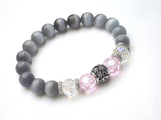 Wianek /grey - pink /  /09-10-17 - bransoletka KiKa pracownia