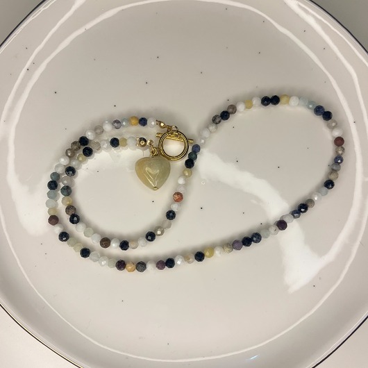 naszyjniki - inne Naszyjnik z sercem z Amazonitu