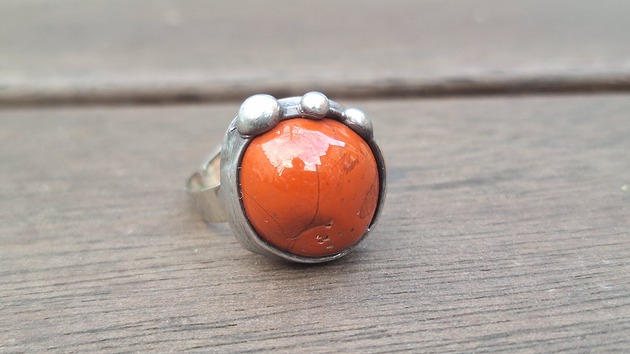 pierścionki - różne Jaspis - pierścionek regulowany