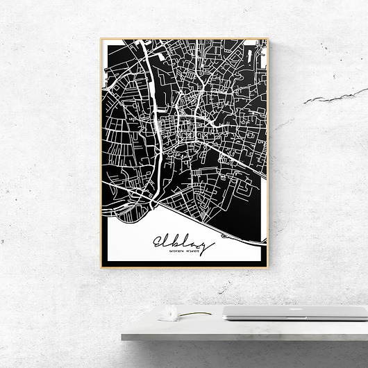 plakaty Plakat Elbląg mapa