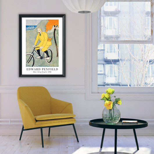 plakaty Plakat reprodukcja Edward Penfield "Man riding bicycle" z 1894 r.