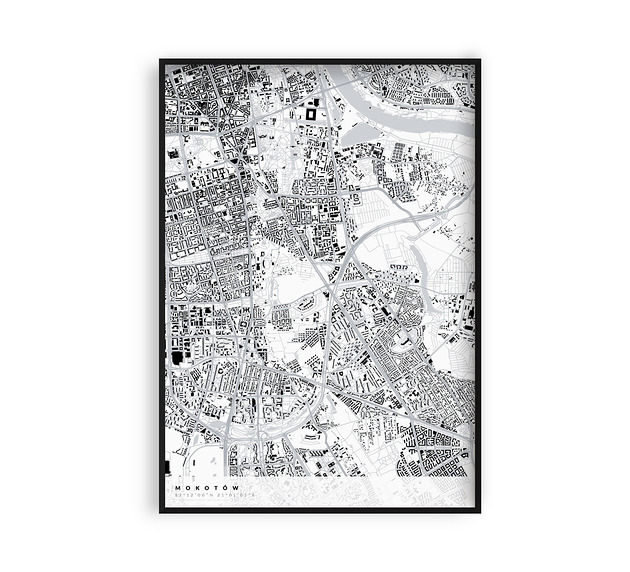plakaty Plakat Mokotów - mapa dzielnicy Warszawy