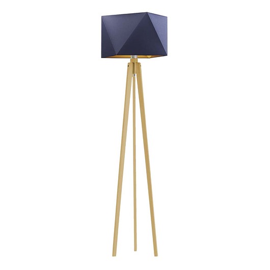 lampy podłogowe Minimalistyczna lampa stojąca do sypialni na drewnianym stelażu BOMBAJ GOLD