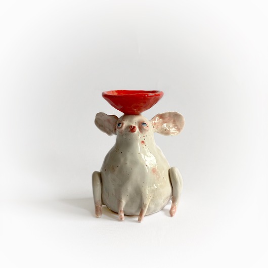 Podstawki pod kadzidełka Kominek do wosku, Kominek na olejki eteryczne, Ceramiczna myszka