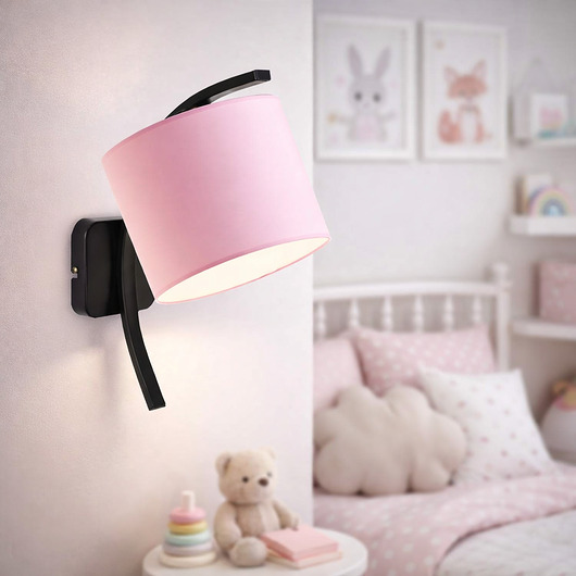 lampy do pokoju dziecka Kinkiet dziecięcy z abażurem TEKSAS KIDS w kształcie łuku