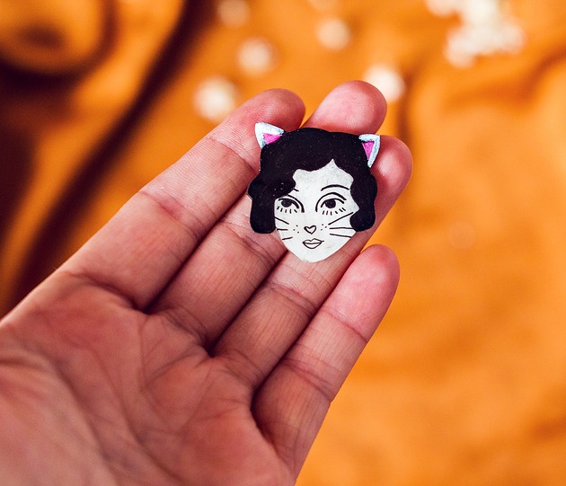przypinki Przypinka  Cat lady