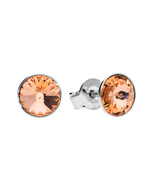 kolczyki swarovski Małe kolczyki sztyfty brzoskwina oczka Swarovski