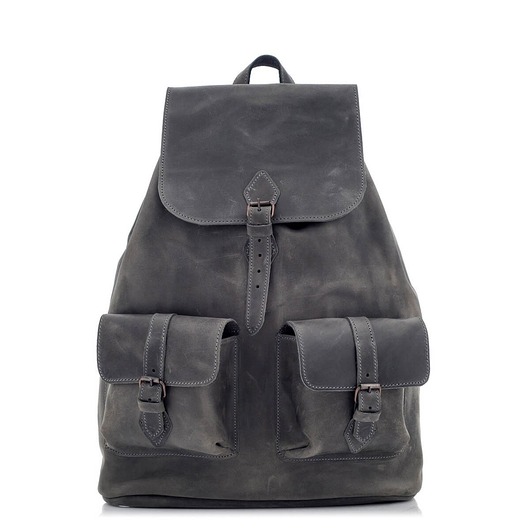 plecaki Szary Plecak Skóra Naturalna Vintage Belveder Outlander Z72