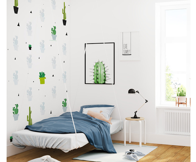 naklejki ścienne do pokoju dziecka Tapeta dla dzieci Cactus