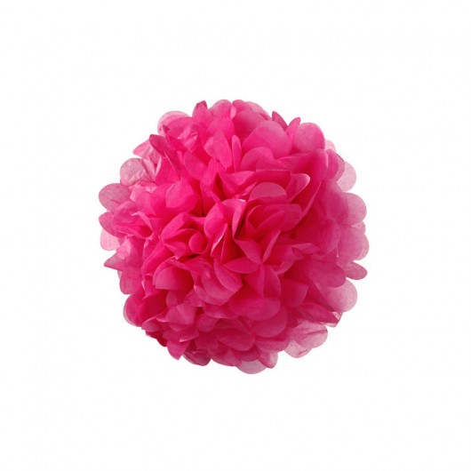 Pompony papierowe fuksjowe 25 cm Wiewiórka i Spółka