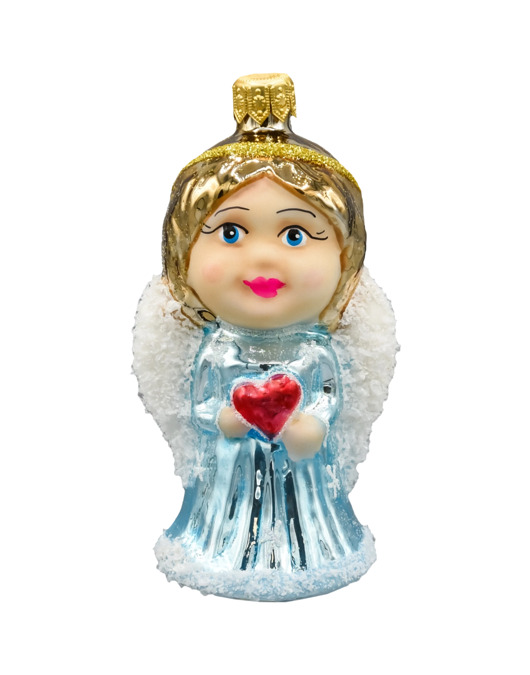ozdoby choinkowe Bombka choinkowa: Anioł z sercem: niebieski