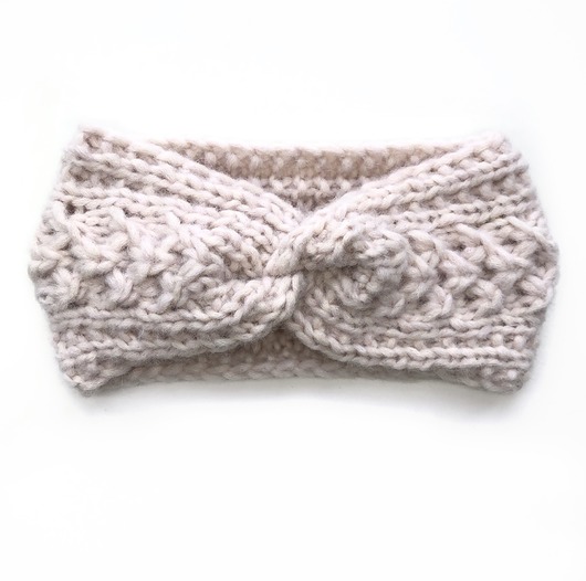 opaski do włosów Opaska wełniana handmade natura ecru styl wiktoriański