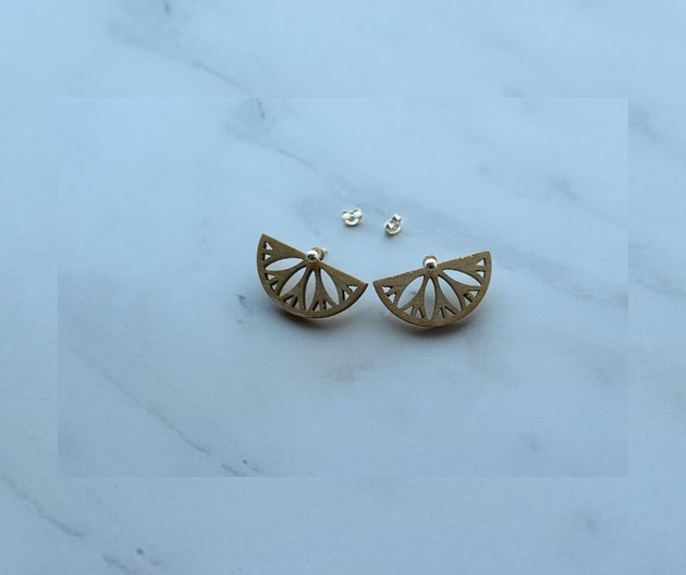 Srebrne kolczyki z drewnianą nakładką iziartwear