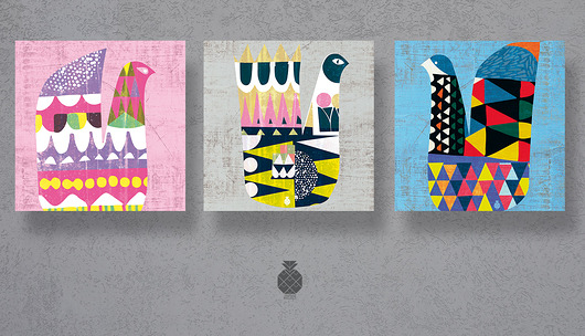 TRYPTYK GEOMETRIC - plakaty Ananas Project