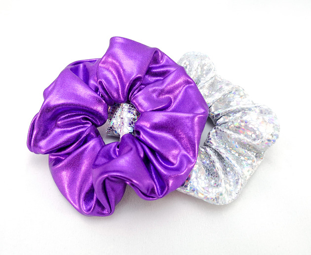 Dwupak: Scrunchie Violet & Silver Holo to moje