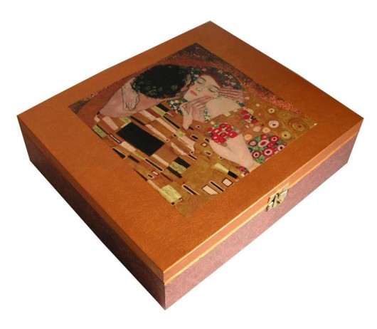 Pudełko -Gustav Klimt-Pocałunek III - zamówienie Marlena Rakoczy