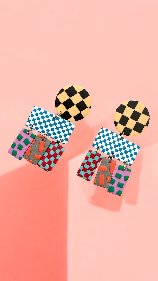 kolczyki z masy plastycznej Kolczyki Rio