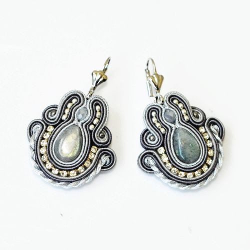 kolczyki soutache Sutaszowe kolczyki LABRADORITAS