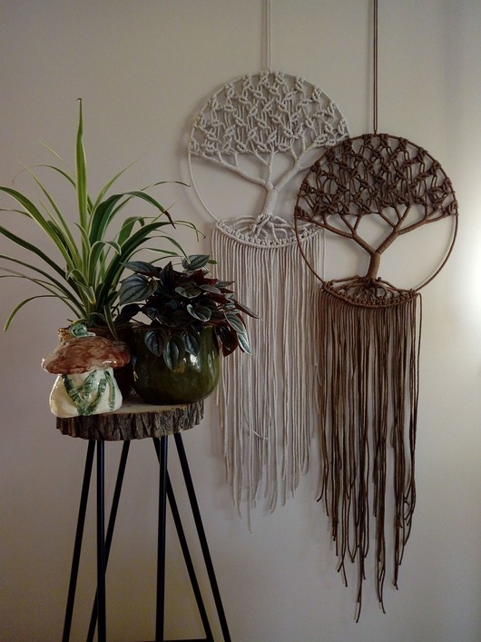 Drzewo życia średnica 40 cm KOLOR KAWOWY Makrama Decor