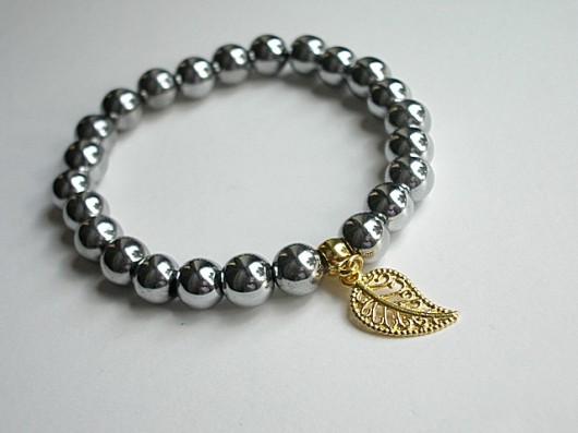 Hematite silver and gold - bransoletka KiKa pracownia
