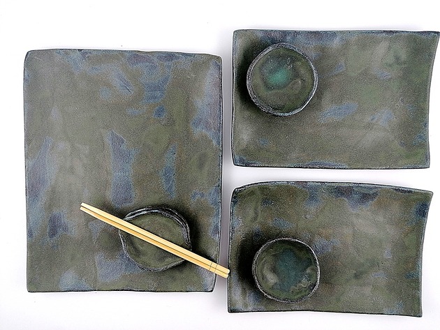 Zestaw talerzy ceramicznych - sushi poLEPIONE