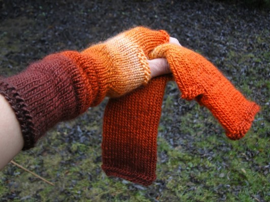 pomarańcze / mitenki agat handmade