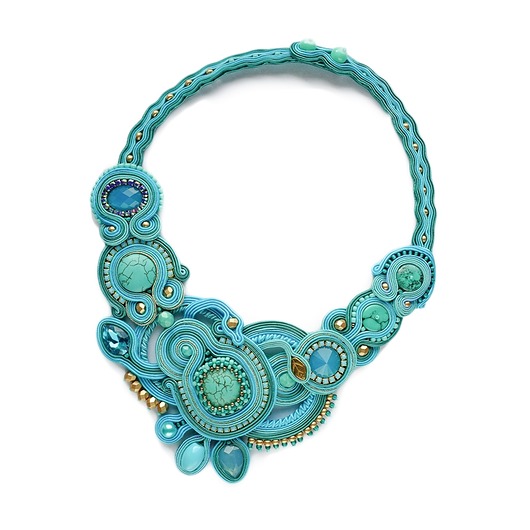 Aqua naszyjnik soutache Mró Soutache