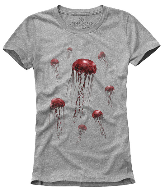 t-shirt damskie T-shirt damski UNDERWORLD Jellyfish szary