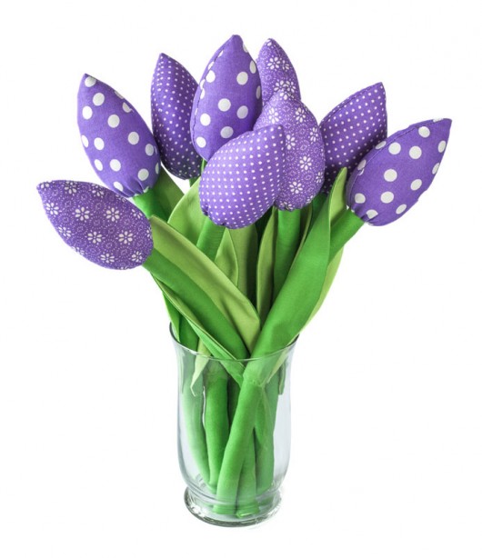 TULIPANY, fioletowy bawełniany bukiet MYK STUDIO