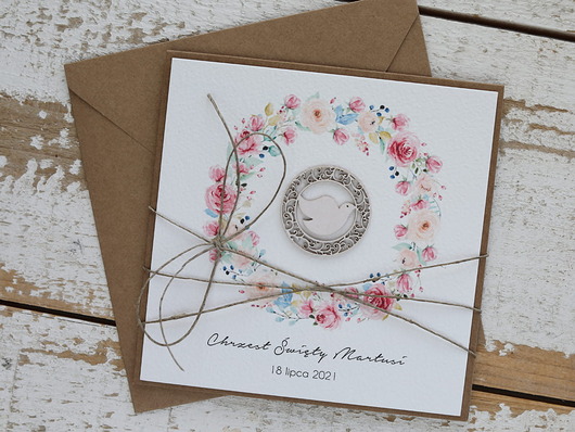 kartki, zaproszenia na chrzest Wyjątkowa personalizowana kartka na chrzest dla dziewczynki - pomysł na preze