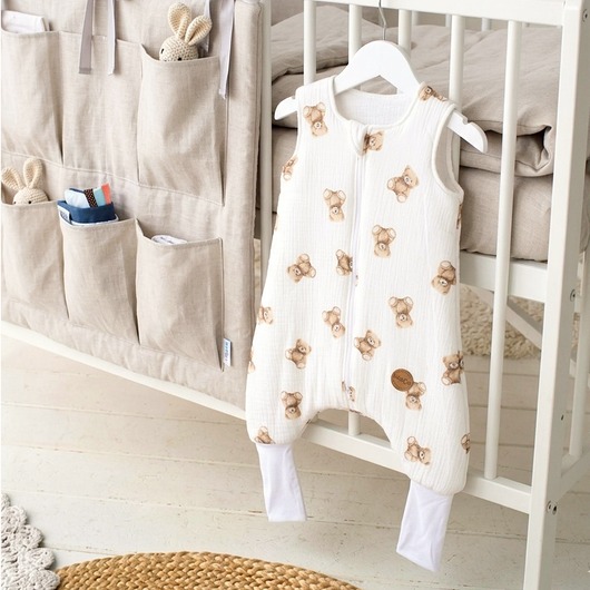 śpiwory i rożki niemowlęce Śpiworek Letni Ze Skarpetkami Muślinowy 0.5 TOG 3-36 MIEŚ BALOO od BabyU