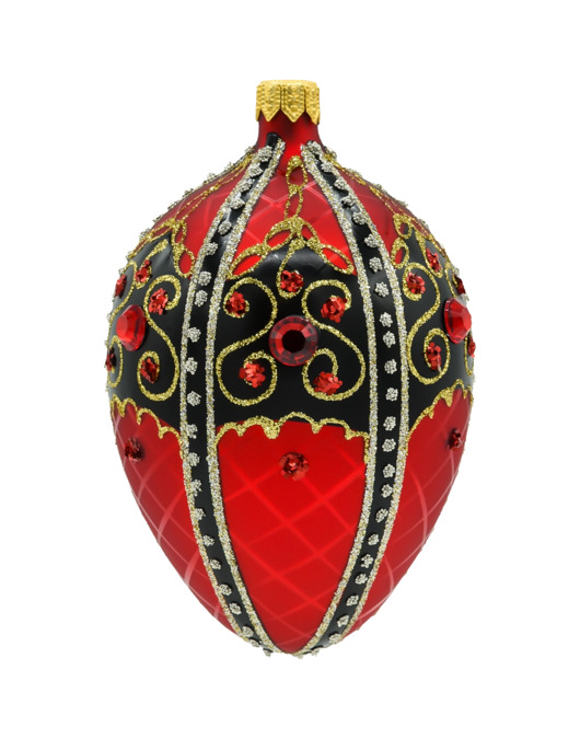 ozdoby choinkowe Bombka choinkowa: Ekskluzywne jajo Faberge: czerwone z czarnym